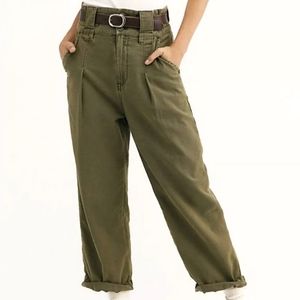 FREE PEOPLE Pants • Khaki green • High Waist • Utility Pockets  M - L